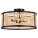 Berens Three Light Semi-Flush Mount in Matte Black