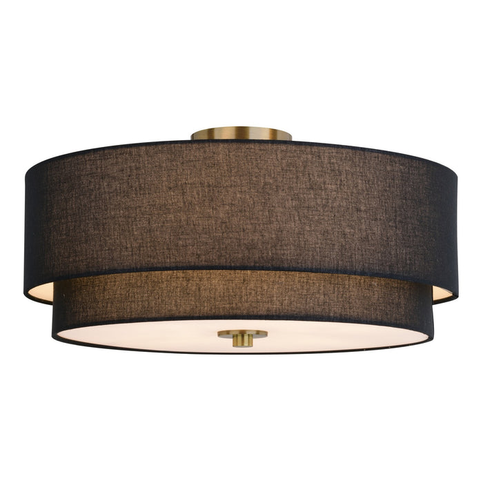 Burnaby Four Light Semi-Flush Mount in Matte Brass