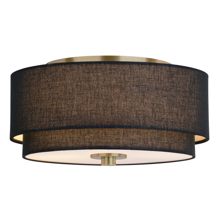 Burnaby Two Light Flush Mount in Matte Brass