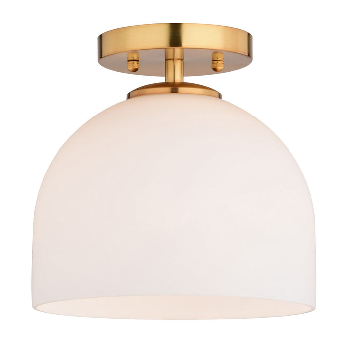 Shelby One Light Semi-Flush Mount in Natural Brass