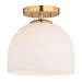 Shelby One Light Semi-Flush Mount in Natural Brass