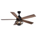 Huron 52"Ceiling Fan in Black and Burnished Teak