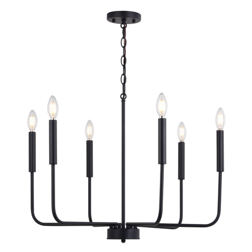 Beldon Six Light Chandelier in Black