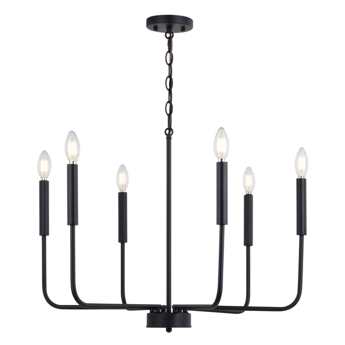 Beldon Six Light Chandelier in Black