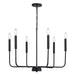 Beldon Six Light Chandelier in Black