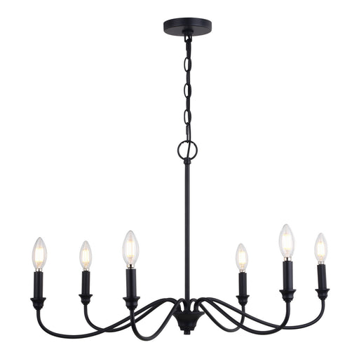 Annabelle Six Light Chandelier in Matte Black