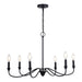 Annabelle Six Light Chandelier in Matte Black