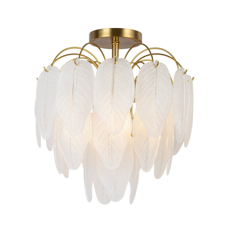 Alessia 4-Light Semi-Flush Mount in Brushed Brass