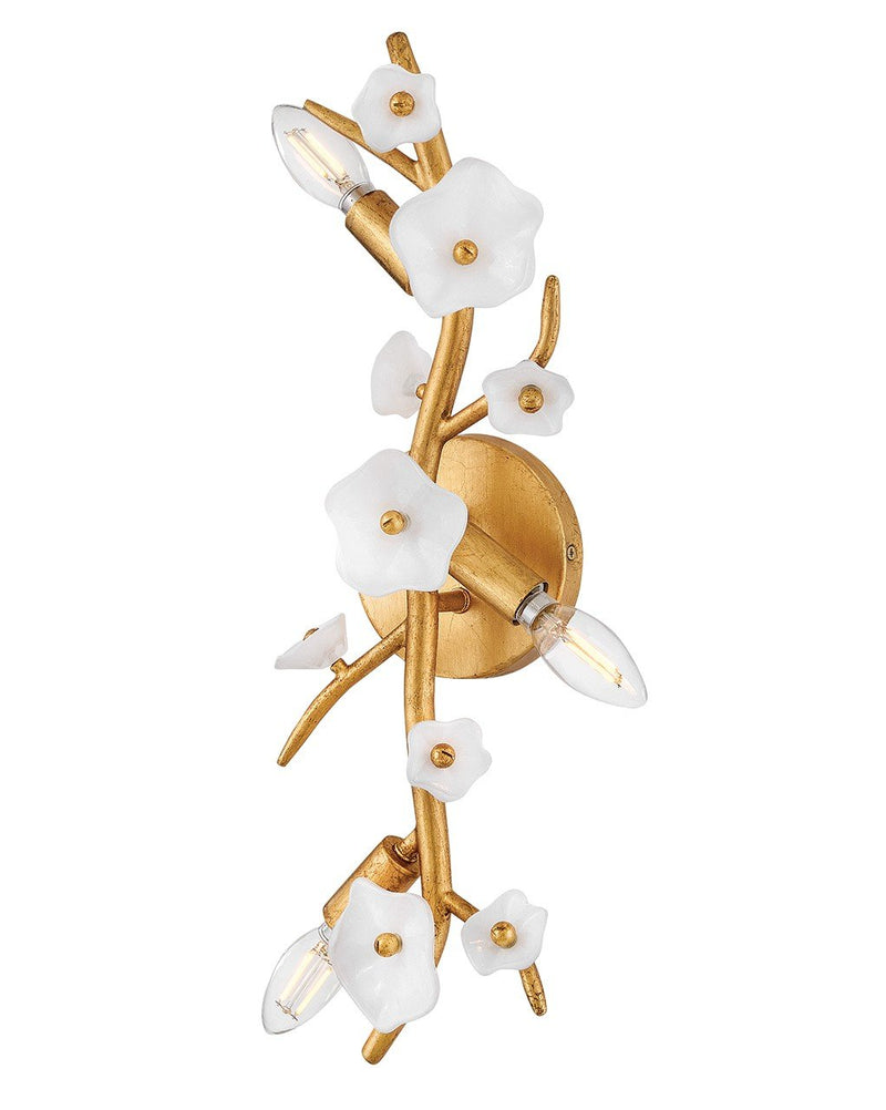 Azalea 3-Light Wall Sconce in Distressed Brass