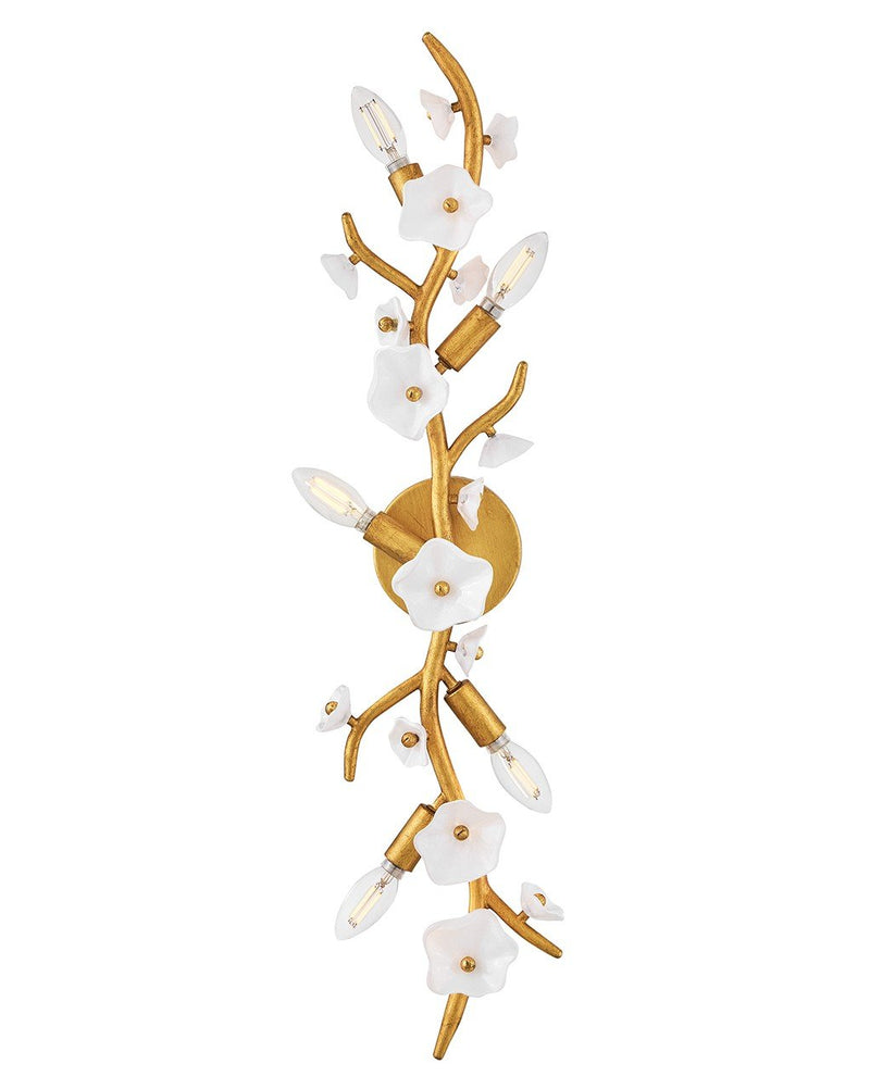Azalea 5-Light Wall Sconce in Distressed Brass