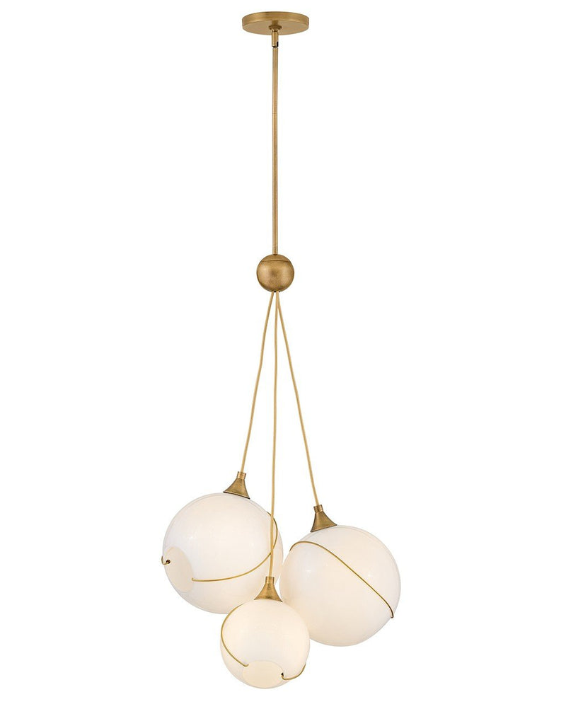 Skye 3-Light Pendant in Heritage Brass