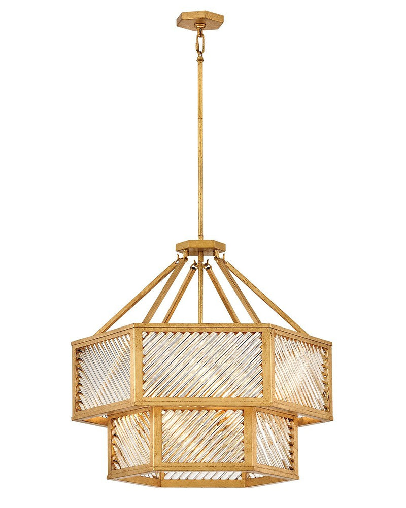Sura 5-Light Pendant in Distressed Brass