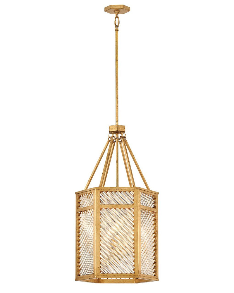 Sura 4-Light Pendant in Distressed Brass