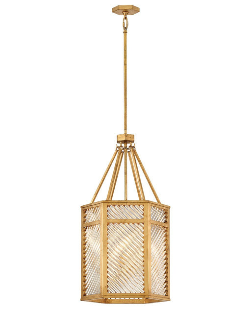 Sura 4-Light Pendant in Distressed Brass