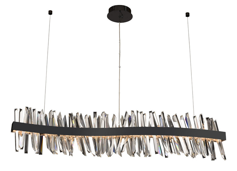 Glacier LED Island Pendant in Matte Balck