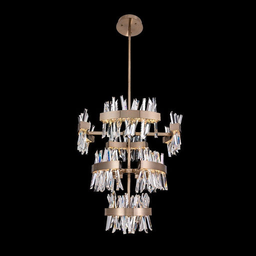 Glacier LED Foyer Chandelier in Brushed Champagne Gold