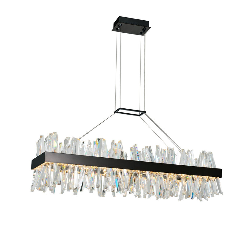 Glacier LED Island Pendant in Matte Balck