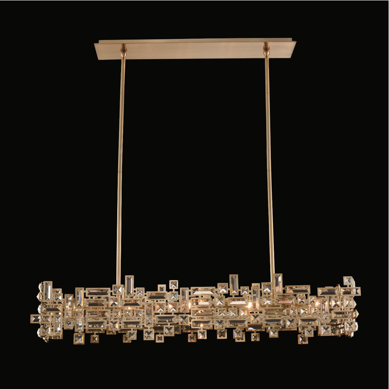Vermeer 8-Light Linear Pendant in Brushed Champagne Gold