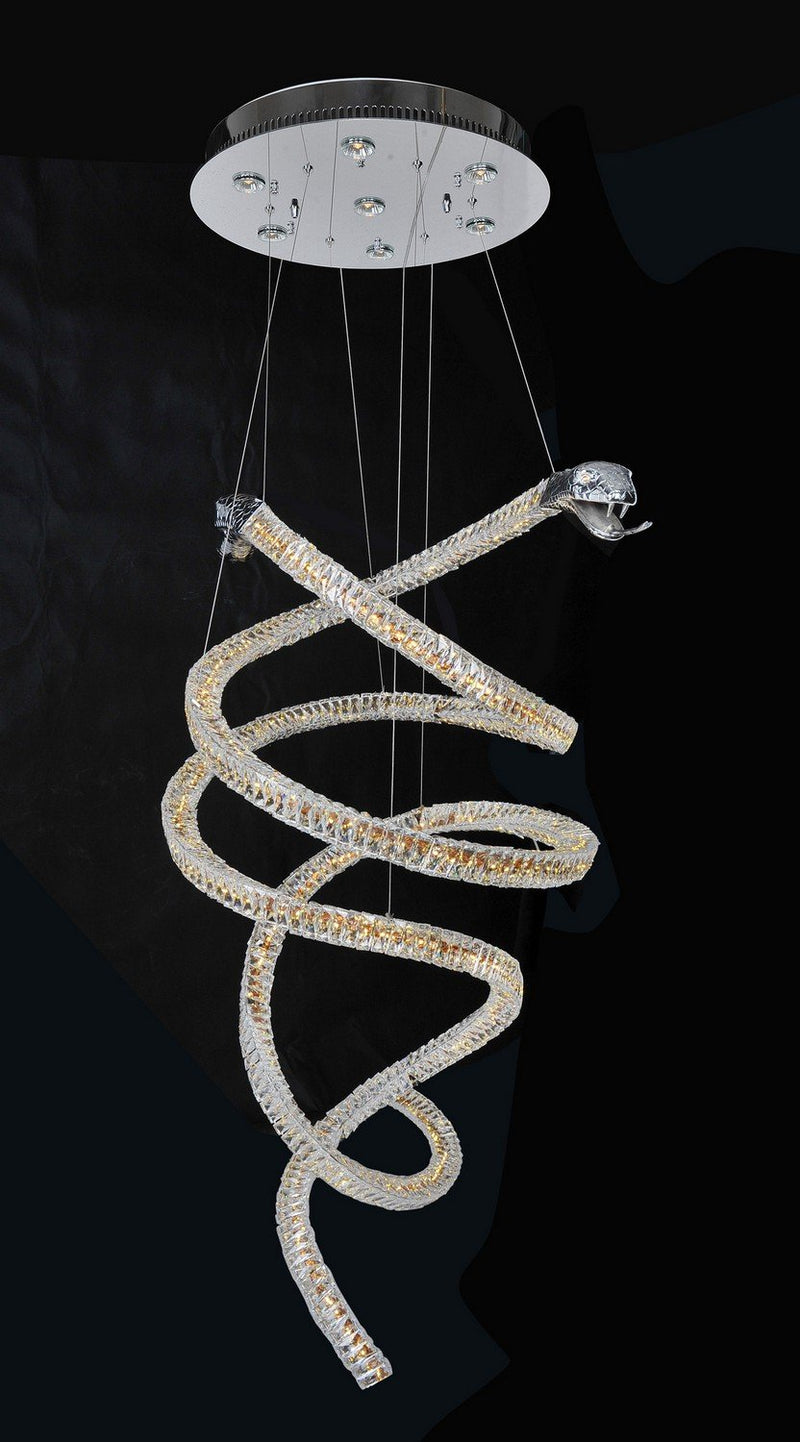 Ravina 10-Light Convertible Pendant in Polished Chrome