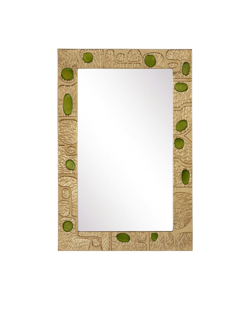 Beau Monde Mirror in Gold / Green