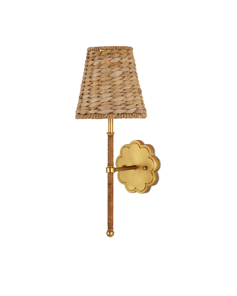 Savoie LED Wall Sconce in Contemporary Gold Leaf & Natural - Lamps Expo