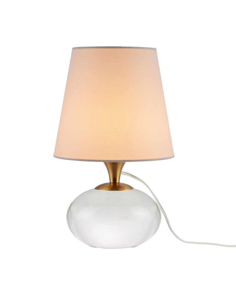 Diantha One Light Table Lamp in Clear / Antique Brass