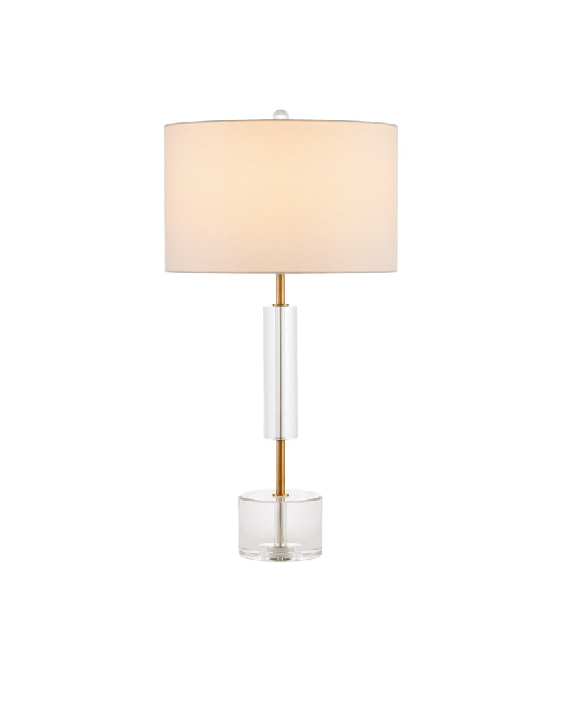 Deville One Light Table Lamp in Clear / Antique Brass