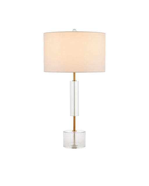 Deville One Light Table Lamp in Clear / Antique Brass