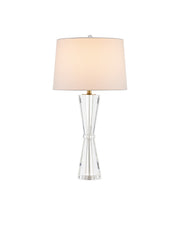 Duveen 1-Light Table Lamp in Clear & Polished Brass - Lamps Expo