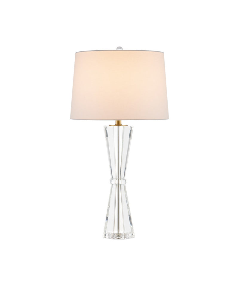 Duveen 1-Light Table Lamp in Clear & Polished Brass - Lamps Expo