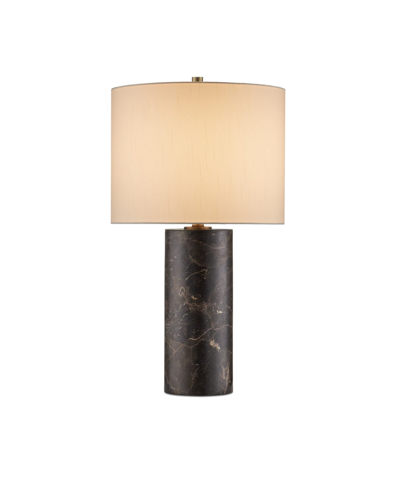 Vespera One Light Table Lamp in Coffee Brown / Antique Brass