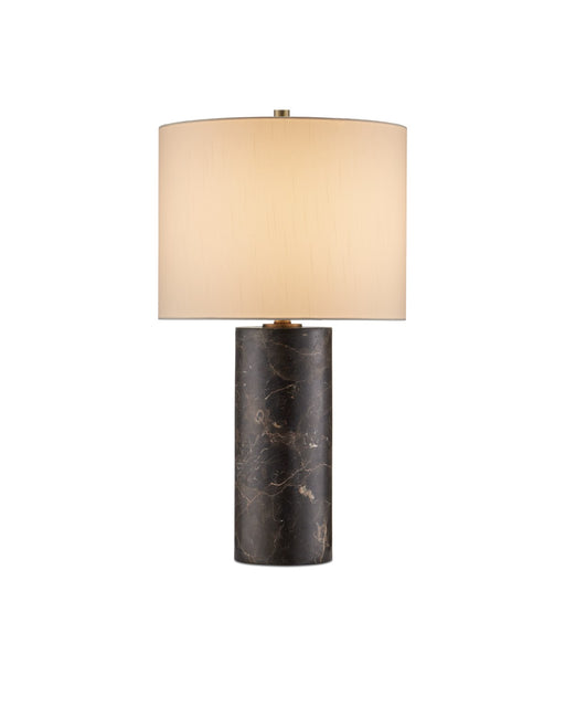 Vespera One Light Table Lamp in Coffee Brown / Antique Brass