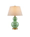 Eau de Nil One Light Table Lamp in Green / Textured Antique Gold Leaf