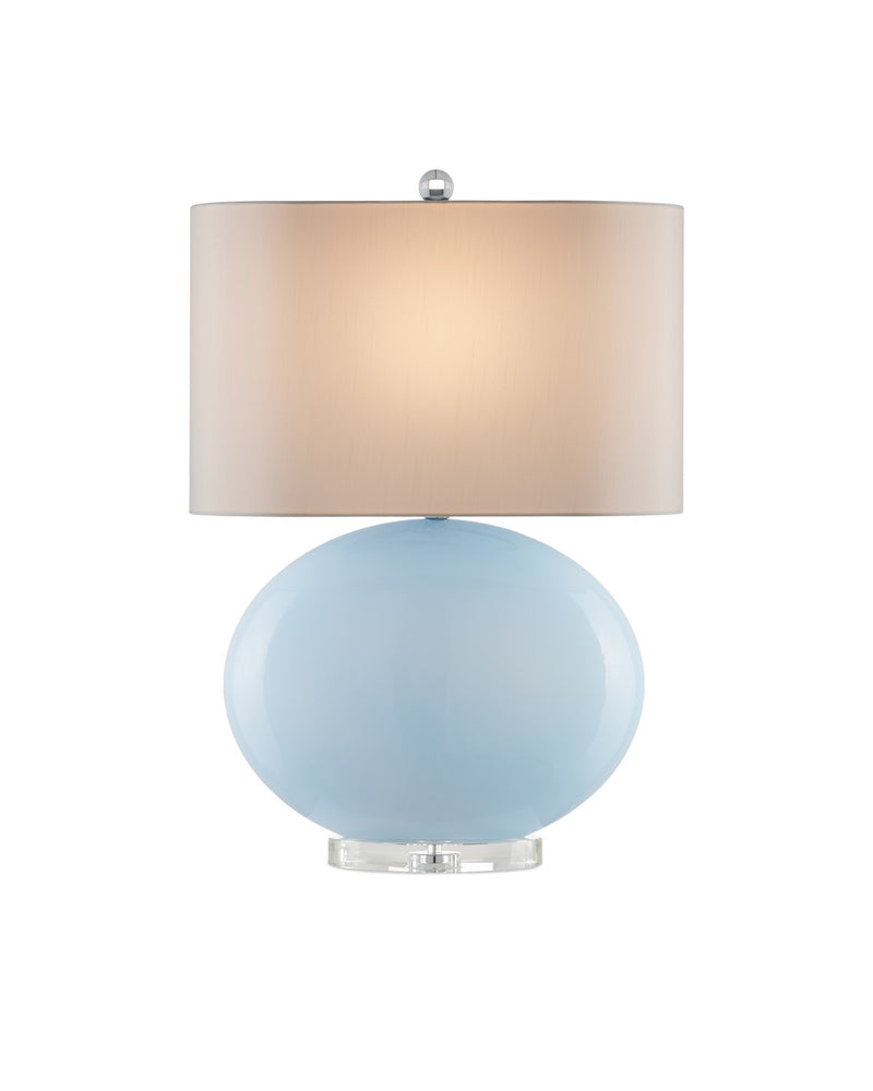 Laconia 1-Light Table Lamp in Light Blue & Clear & Polished Nickel - Lamps Expo