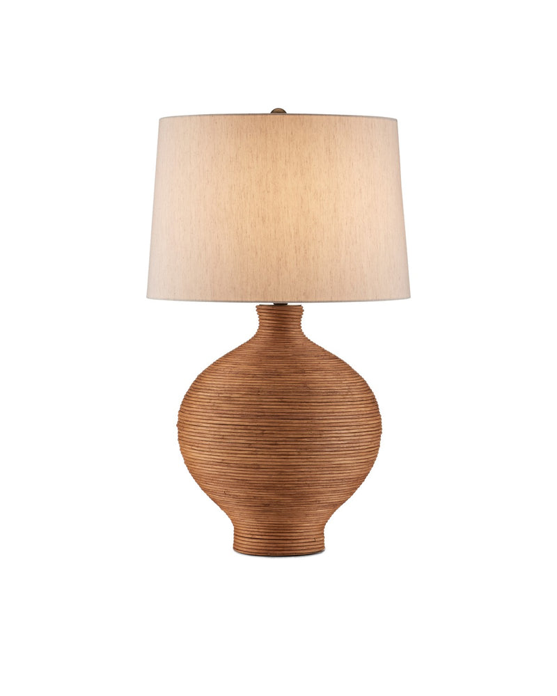 Susel One Light Table Lamp in Natural / Antique Brass