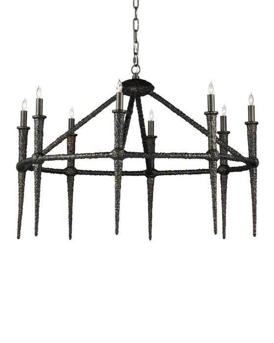 Blackthorn Eight Light Chandelier in Aged Bronze