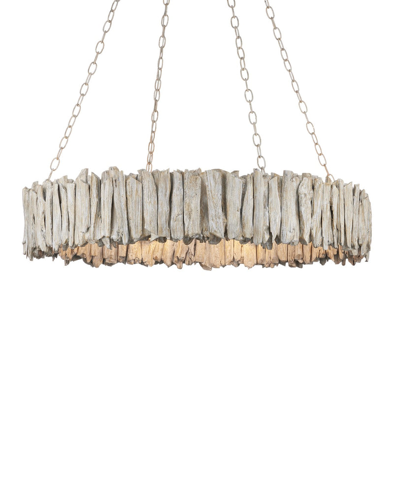 Eight Light Chandelier in Whitewash