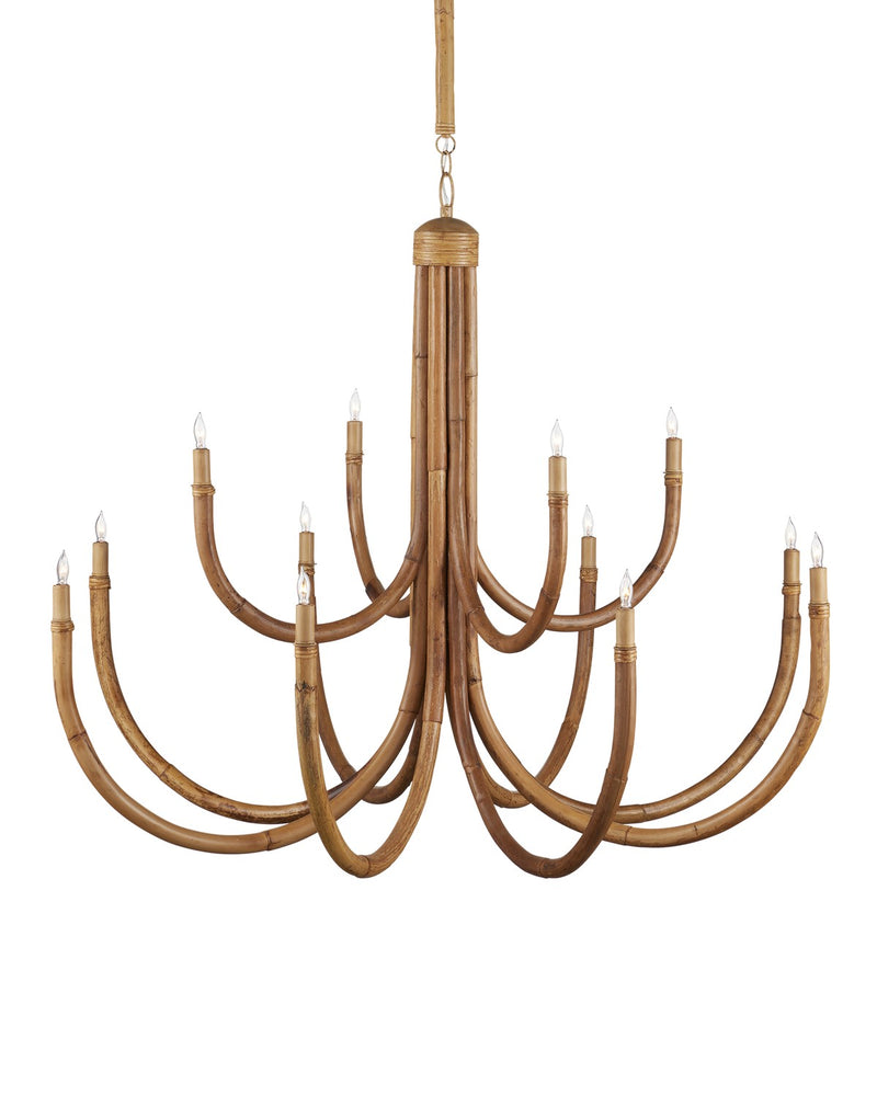 Samsara 12 Light Chandelier in Natural / Saddle Tan