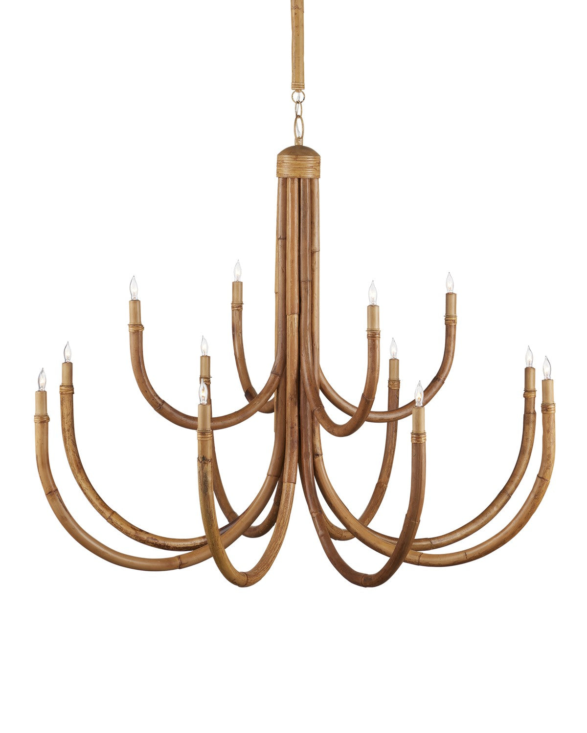 Samsara 12 Light Chandelier in Natural / Saddle Tan