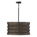 Dunn Four Light Pendant in Espresso Stain and Black