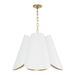 Maeve Four Light Pendant in Matte Brass and White