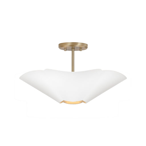 Maeve Four Light Pendant in Matte Brass and White