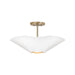 Maeve Four Light Pendant in Matte Brass and White