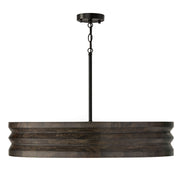 Dunn Four Light Chandelier in Espresso Stain and Black