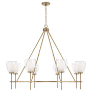 Joss Eight Light Chandelier in Aged Brass