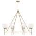 Joss Eight Light Chandelier in Aged Brass