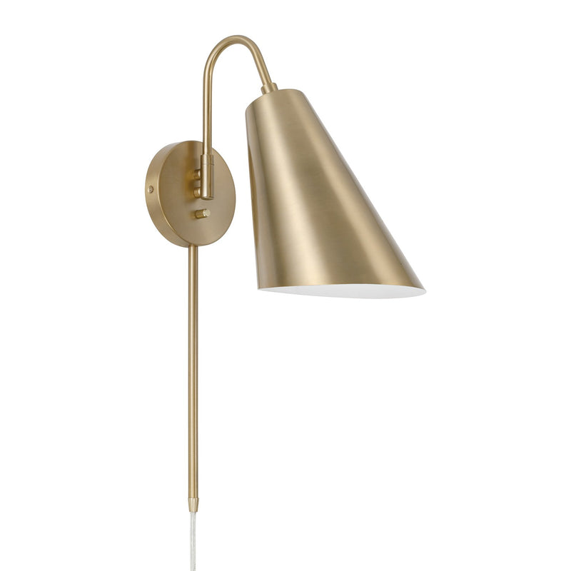 Leo One Light Wall Sconce in Matte Brass - Lamps Expo