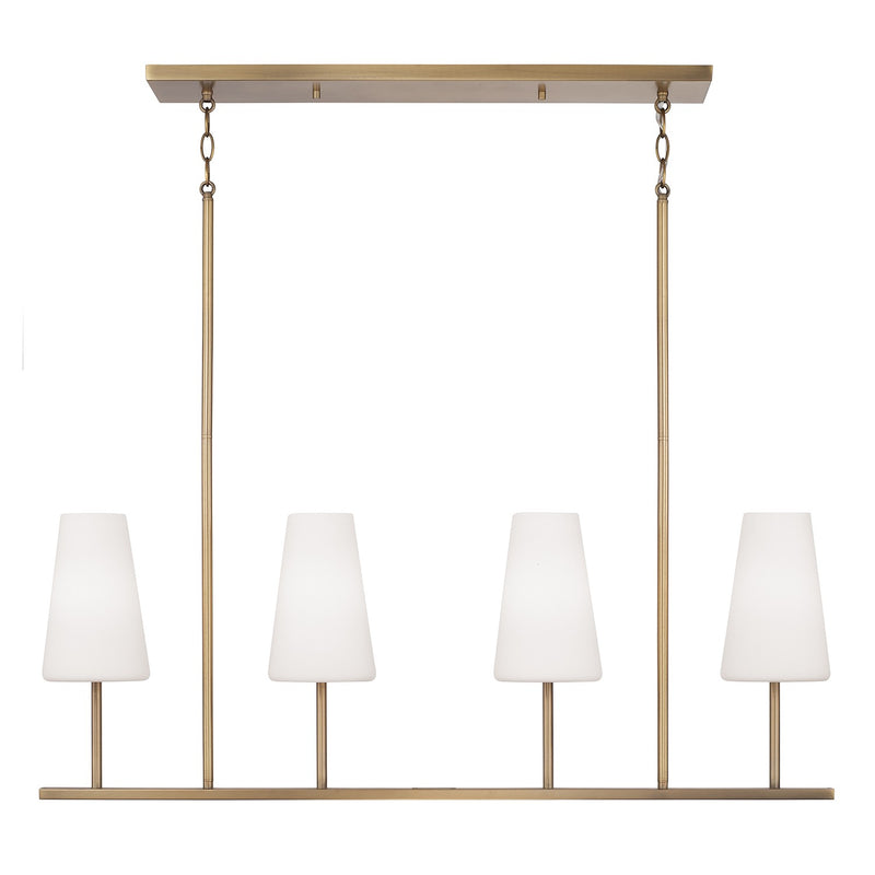 Averitt Four Light Island Pendant in Aged Brass