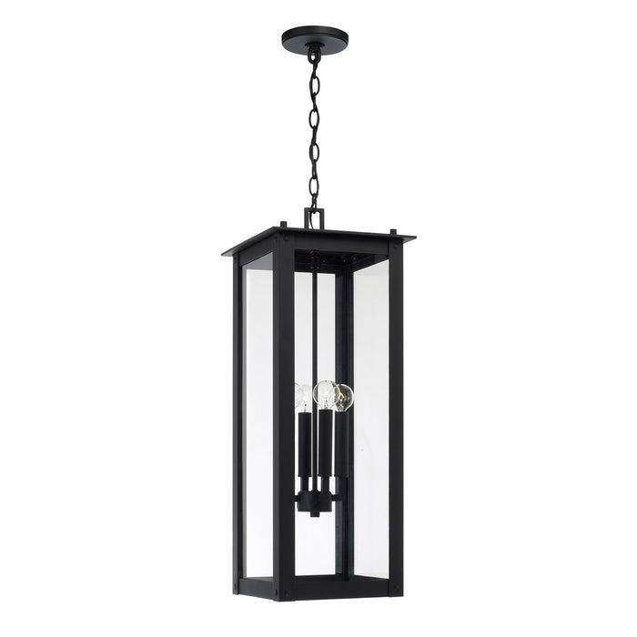 Hunt Four Light Outdoor Hanging Lantern in Black