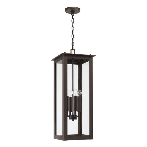 Hunt Four Light Outdoor Hanging Lantern in Oiled Bronze